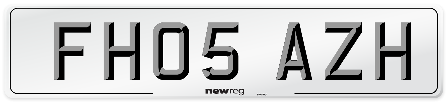 FH05 AZH Number Plate from New Reg